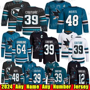 #39 Logan Couture Jersey de Hockey de San José #7 Nico Sturm Tomas Hertl Mackenzie Blackwood Jacob MacDonald Granlund Calen Addison Patrick Marleau Sharks Jerseys