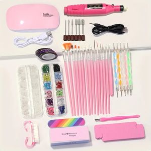 39 stuks Nail Art Tool Set, Polisher, Mouse Light, Boorpen, Paint Pen etc.