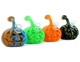 39039039 Silicone Coscushing Food Grade Pumpkin Tobacco Pipe Halloween Thème entier Smoking Smoking Spoon Incassable6514264