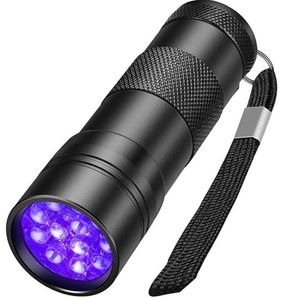 395-400NM Ultra Violet UV Light Mini Portable 12 LED Lampe de poche UV Torche Scorpion Détecteur Finder Lumière noire porte-clés torche