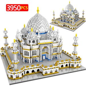 3950 Uds juguetes para niños creador Mini bloques arquitectura de fama mundial Taj Mahal modelo 3D bloques de construcción ladrillos educativos regalos X0503