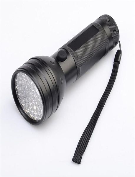 395nM 51LED UV lampes de poche ultraviolettes LED lumière noire torche lampe d'éclairage en aluminium Shell311S233j1181195