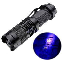 395NM UV-zaklamp Draagbare Fluorescerende Detectielamp SK68 Mini Zoom Ultraviolet Violet Licht 365nm Blacklight Invisible Detector Torch