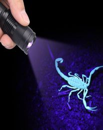 395nm Voilet Purple UV Flash Light Money Detector de joyería fluorescente Linterna de luz negra mini LED violeta violeta antorcha de luz la7041494