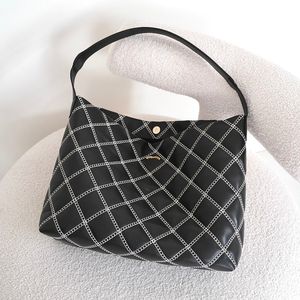 39CM grande capacité femmes sac fourre-tout blanc matelassé en cuir diamant treillis sac à bandoulière chaîne réglable sac à main de luxe sac de créateur simple pochette extérieure sacoche