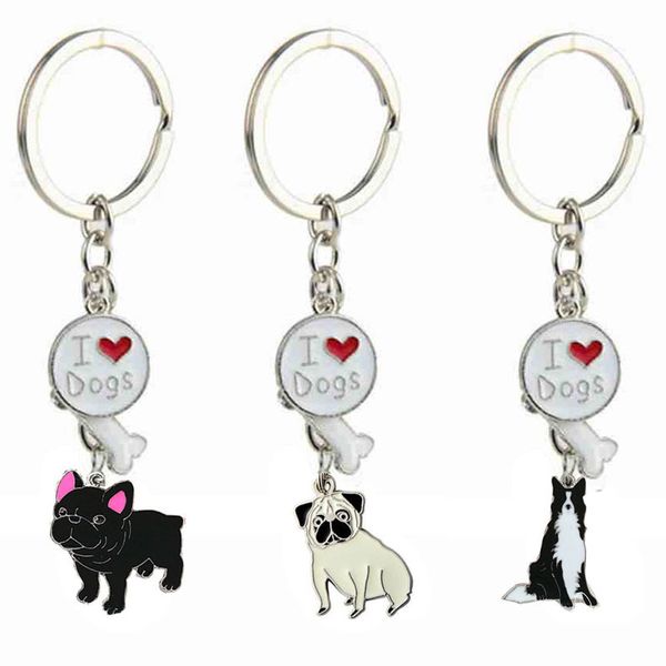 39Designs Coeur BeyRings Keytrings Animal Keychain I Love Dog Bone Clé Chaînes pour Femmes Hommes Filles Garçons Promotion Mode Pet Charm Clé Bijoux