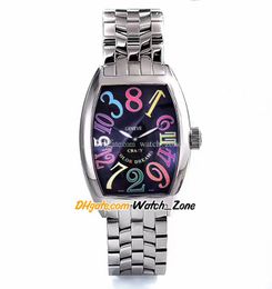 39 mm Crazy Hours Color Dreams 7851 SC COL DR A2813 Montre automatique pour homme Noir Texture Cadran Marqueur multicolore 8880 CH Bracelet en acier inoxydable Montres Watch_Zone 72 (29)