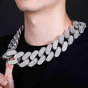 39MM Iced Out Link ketting grote grote en zware diamanten Prong Miami Cubaanse Chain231C