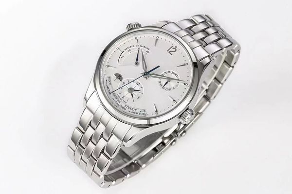 39MM multi-fonction hommes montre automatique 939A mouvement qualité supérieure réserve de marche Q1428421 gmt affaires montre-bracelet saphir cristal bracelet voyage double temps