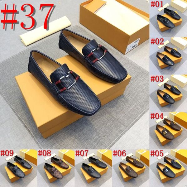 39model Chaussures d'été en cuir pour hommes Mocassins de conduite à enfiler Bureau Designer Mocassins Respirant Or Argent Casual Zapatos Hombre 38-46
