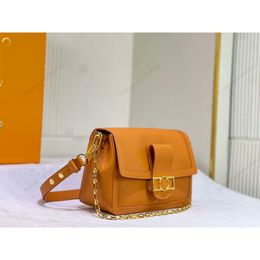 3A 2024 Designer Spring Summer Schoudertas Dauphine Damestas Crossbody Tassen Echt lederen oranje handtassen 25050 Beste kwaliteit