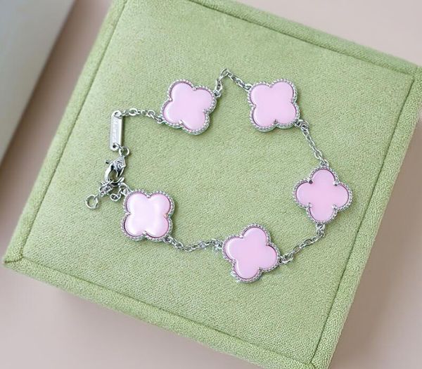 3A Chain VanCA Vintage Bracelet 5 Motifs Pulseras en plata para mujer con guardapolvo Caja Fendave