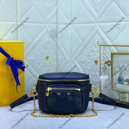 3A Bolso de diseñador para mujer Mini bolso de riñonera Flores degradadas Imprimir Fanny Pack Cinturón de lujo Bolso de vago Hombres Bolsos de pecho Bolso cruzado Correa de cuero de cadena M82347 82208