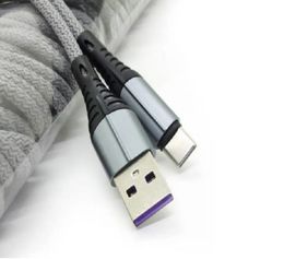 3A snel opladen 1M 2M 3M kabel Type-C USB telefoon datakabel V8 interface Gevlochten stoffen kabel