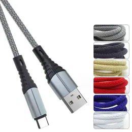 Câble de charge rapide 3A câble de données de téléphone USB type-c interface V8 câble en tissu tressé