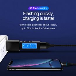 3a magnetische USB Type C -kabel voor OPPO A95 A94 5G Xiaomi 12 11 Pro Redmi Note 11 10 9 Pro Fast Charging USB C Charger Phone Cable Cable