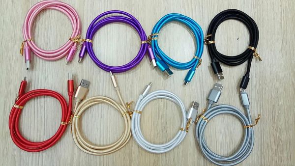 3A Nylon USB C Fish Net Traided Fast Charging Type C Micro USB Câble pour Samsung Galaxy S21 S10 S6 S7 Edge S8 ZZ