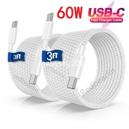 3A PD 60 Вт C to C ткань USB C to USB-C Type C Зарядный кабель Кабели 1 м 3 фута для Samsung Galaxy S10 S20 S22 S23 S24 Xiaomi Huawei htc lg B1 phone-15
