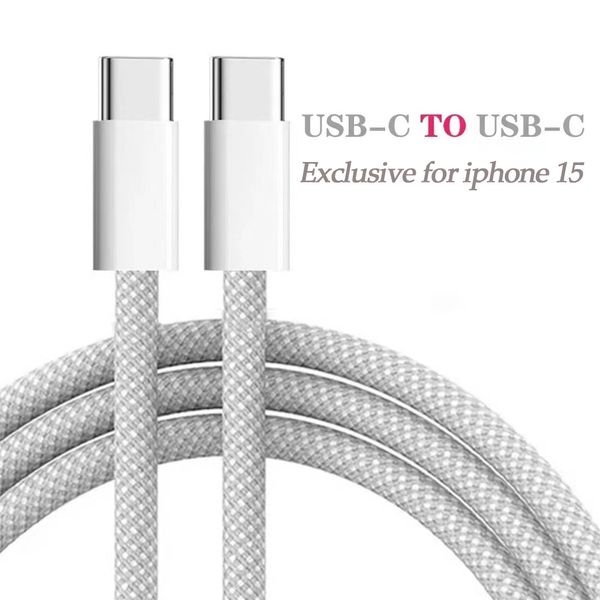 Câble USB de type C vers USB C 3A PD 60 W charge rapide câble de données de charge rapide 480 Mbps OD3.8 adapté à l'iPhone 15 notebook Pro avec joint en acier dédié