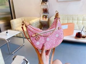 3A Kwaliteit Mode roze Schoudertas NIEUW canvas Tassen Handtassen Metalen Ketting Crossbody Tas portemonnee Handtas Tas Portefeuilles Dames Flip Cover Messenger Baga