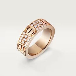 3A Ringe Catier Liebesring Diamanten gepflasterter Ehering in der ikonischen Kollektion für Frauen mit Staubbeutelbox Größe 6-10 Fendave