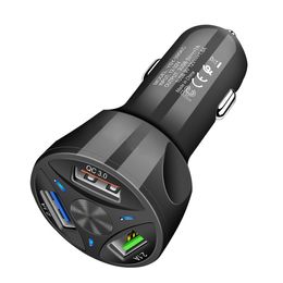 Chargeur de voiture USB 3A USB Charge rapide 4.0 Port Universal 18W 3 pour Samsung iPhone 11 en voiture Téléphone mobile à charge rapide avec boîte de vente au détail