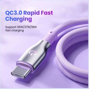 Câble USB 3A de Type C 36W QC 3.0, pour charge rapide et données, en alliage de Zinc, pour Samsung S23 22 A22 Xiaomi Huawei Oneplus