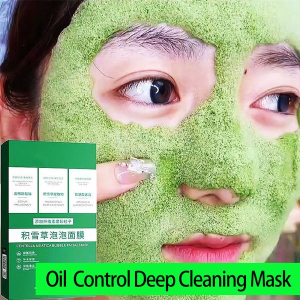 3Boxes 36pcs máscara de cara de burbujas para control de aceite Anti -retrink Poros Limpia Centella asiatica Purificante de espuma Hidratación hidratante