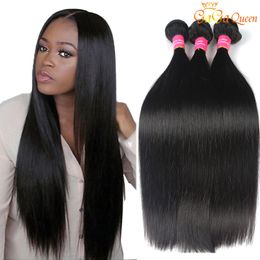 Paquets de cheveux raides brésiliens 9A 100% non transformés Extensions de cheveux humains droits brésiliens paquets de tissage de cheveux péruviens brésiliens