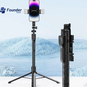 Fondateur 3C Nouveau téléphone mobile Bluetooth Selfie Stick K28 Stabilisateur de main-d'œuvre Landing Live Broadcast Stand Tripod Universal 2024