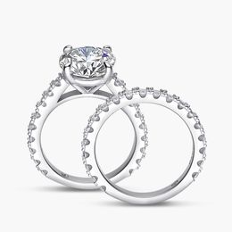 3Carat Volledige Moissanite Row Rings Set GRA gecertificeerd Vier Claw D Color Diamond Bruids Ring Betrokkenheid trouwring voor vrouwen KUTPF