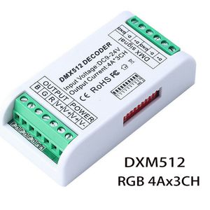 Contrôleur de décodeur LED DMX 512 3 canaux, variateur 12V-24V, console utilisée pour bande LED RGB, 3 canaux constants 4A/3CH