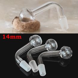 3cm grote bal 14mm mannelijke gezamenlijke glazen kommen Pyrex oliebrander glazen pijp transparant helder tabak gebogen kom waterpijp shisha adapter dikke bong pijpen roken buizen gereedschap