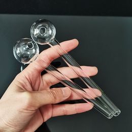 3cm Big Ball Pipes de brûleur à mazout Tubes en verre épais 5,9 pouces Transparent Pipe à fumer en pyrex pour Dab Rig Bong Water Bubbler Narguilé Shisha Accessoires pour fumer