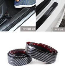 3CM Koolstofvezel Kleur Rubber Auto Instaplijsten Protector Sticker DIY Kofferbak Bumper Egde Guard Cover AntiScratch Strip Decoratie trim75686595