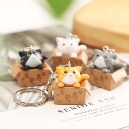 3 cm Leuke Cartoon Sleutelhanger Bedelen voor Ondeugende Japanse Stijl Kat Hanger Persoonlijkheid Sleutelhanger Tas Sleutelhanger Sieraden Keyring211y