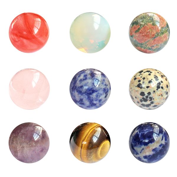 3 cm multi-variétés boule de cristal naturel Quartz sphère Arts Chakra guérison Reiki Quartz pierre famille - décoré