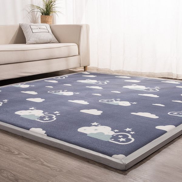 3 cm Espesar Tatami Alfombras Coral Fleece Dormitorio Sala de estar Alfombra Bebé Crawl Mat Niño Juego Alfombra Niños Habitación Máquina Lavable Alfombras T200111