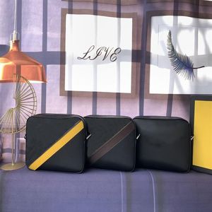 3Color -schouderbanden zijn verstelbare luxe ontwerpers Messenger Bag ritssluiting schouders zakken FD02 mat zwart 86 maat 22 x 15 x4 2408