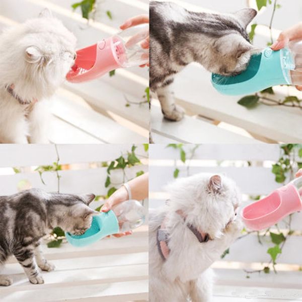 3 couleurs 12 oz pet accompagnant tasse en plein air tasse d'eau en plein air portable voyage bouteille chien fontaine à boire chat bouteille d'eau gratuite
