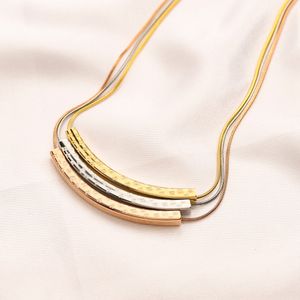 3 Couleurs De Luxe Conception Collier Ras Du Cou Chaîne 18K Plaqué Or En Acier Inoxydable Colliers Pendentif Mode Femmes De Mariage Bijoux Accessoires