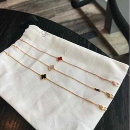 3 kleuren ontwerpers mode ontwerp dubbelzijdig 4-klaver bedelarmbanden 18k goud roestvrij staal luxe armband mini sieraden5f9p