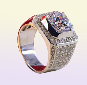 3CT solide 925 argent Sterling anniversaire de mariage Moissanite SONA diamant bague de fiançailles bijoux de mode hommes femmes cadeau Drop7261617