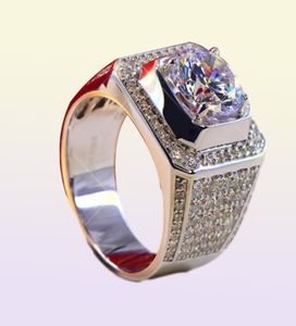 3CT Solid 925 Anniversaire de mariage en argent sterling Moisanite Sona Diamond Ring Engagement Band Fashion Bijoux Men Femmes Gift Drop3778663