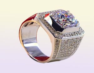 3CT Solid 925 Anniversaire de mariage en argent sterling Moisanite Sona Diamond Ring Engagement Band Fashion Bijoux Men Femmes Gift Drop9353683