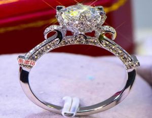 3CT Annuaire de mariage en argent sterling Moisanite Diamond Ring Engagement Party Body Body Pt950 Femmes Gift Pass Diamond Pen TE6049365