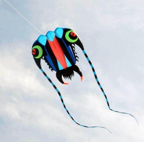 Cerf-volant de Sport en plein air, 3D, 10 m², 1 ligne, bleu, Parafoil, Trilobites, jouet d'extérieur, 7145329