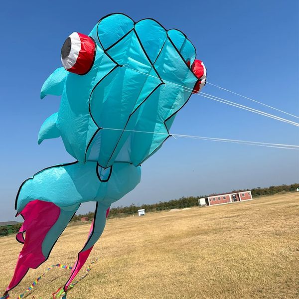 3d 10m Ceta de peces de oro de 3 colores Cometa profesional de animales blandos grandes Kite Outdoor Inflable Beach Kite fácil de volar y resistente a la lágrima 240424