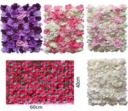 3d 40x60cm Mur de fleur de rose artificielle de soie bricolage pour décoration de baby shower fond de mariage.