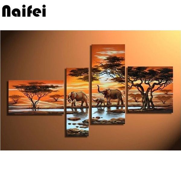 3d 4pcs Diamond Painting Cross Stitch Painting Full Square Drill Empireurrie de strass de plainte 4pcs Kits Triptych Peinture